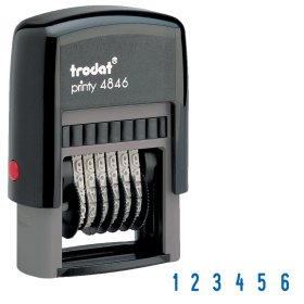 Нумератор 6-разрядный, оттиск 25х4 мм, синий, TRODAT 4846, корпус черный