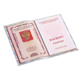 Обложка для паспорта натуральная кожа кайман, "PASSPORT", серебристая, STAFF "Profit", 237206