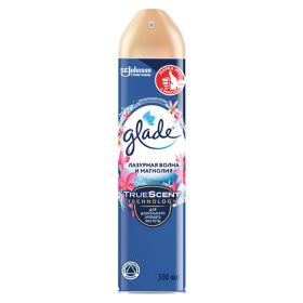 Освежитель воздуха аэрозольный 300 мл, GLADE "Лазурная волна и магнолия", 864950