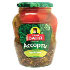 Овощное ассорти ДЯДЯ ВАНЯ маринованное (огурцы и томаты), 680 г, 19576