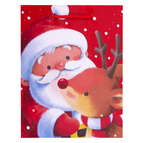Пакет подарочный НАБОР 4 штуки, новогодний, 18х10х23 см, "Christmas Animals", ЗОЛОТАЯ СКАЗКА, 591956