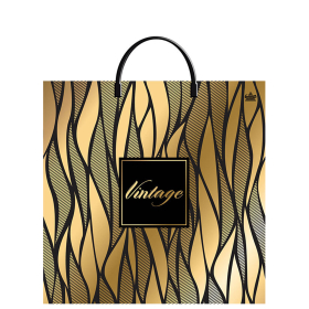 Пакет с пластиковой ручкой ПВД, 36х37 см, "Винтаж голд", 100 мкм, н00243047