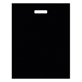 Пакет с вырубной ручкой ПВД, 57х44 см, "Черный", 80 мкм, 601854