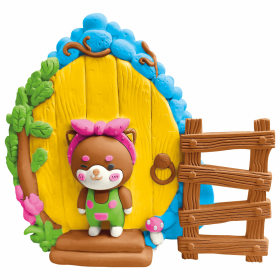 ПАННО ИЗ ГИПСА "СКАЗОЧНАЯ ДВЕРЦА", с красками и кистью для росписи, ассорти, BRAUBERG KIDS, 666013