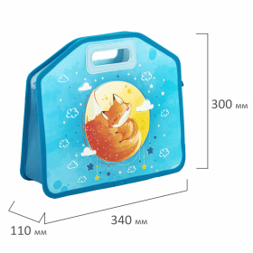 Папка-сумка ЮНЛАНДИЯ, 1 отделение, фетровые ручки, 34х30х11 см, "Moon fox", 270996