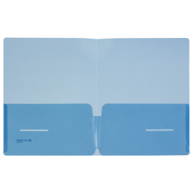 Папка-уголок с 2 карманами BRAUBERG, синяя, 0,18 мм, 224883