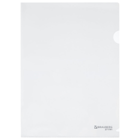Папка-уголок жесткая А4, прозрачная, 0,15 мм, BRAUBERG EXTRA, 271701