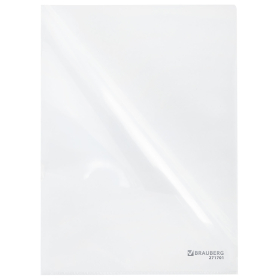Папка-уголок жесткая А4, прозрачная, 0,15 мм, BRAUBERG EXTRA, 271701