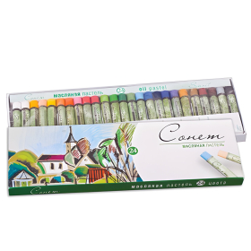 Пастель масляная художественная "Сонет", 24 цвета, круглое сечение, Невская Палитра, 7041156