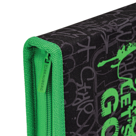 Пенал BRAUBERG, 1 отделение, 2 откидные планки, полиэстер, 21х14 см, "Game time", 272321