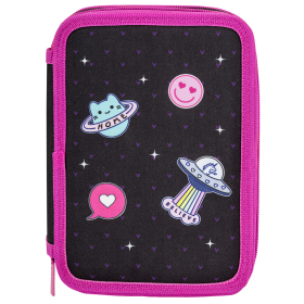 Пенал BRAUBERG, 3 отделения, полиэстер, 21х14 см, "Space sweets", 272332