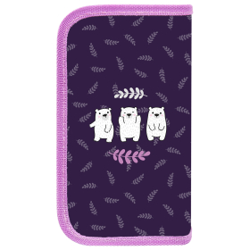 Пенал ПИФАГОР, 2 отделения, ламинированный картон, 19х11 см, "Happy bear", 272246