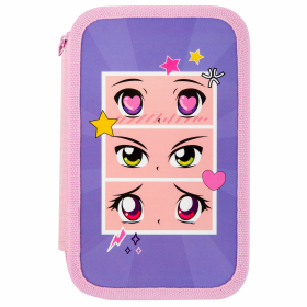 Пенал ПИФАГОР, 3 отделения, ламинированный картон, 19х11 см, "Anime eyes", 272251