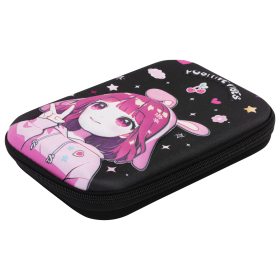 Пенал ЮНЛАНДИЯ большой, 1 отделение, 1 откидная планка, карман, полиэстер/EVA, 22х15х5 см, "Anime sign", 273194