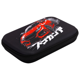 Пенал ЮНЛАНДИЯ большой, 1 отделение, 1 откидная планка, карман, полиэстер/EVA, 22х15х5 см, "Street race", 273195