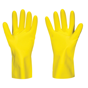 Перчатки латексные SCAFFA "Луч", КЩС-2, хлопчатобумажное напыление, р. 9, L, желтые, 00-01017718