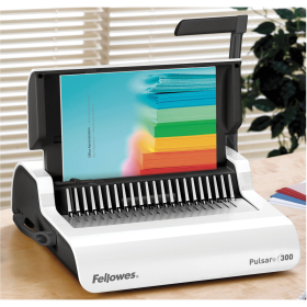 Переплетная машина для пластиковой пружины FELLOWES "PULSAR+", пробивает до 20 л., сшивает до 300 л., FS-56276