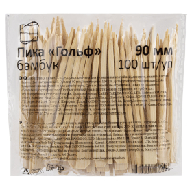 Пики для канапе бамбуковые ГОЛЬФ 9 см, 100 шт., КП, 133043
