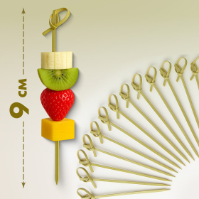 Пики (шпажки) для канапе бамбуковые "Узелок", 9 см, 100 шт., КП, 139898