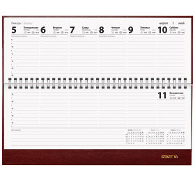 Планинг датированный 2026 300х130 мм, STAFF, гребень, обложка бумвинил, 64 л., бордовый, 117359