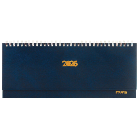 Планинг датированный 2026 300х130 мм, STAFF, гребень, обложка бумвинил, 64 л., синий, 117358