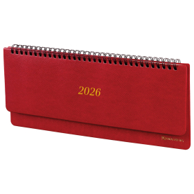 Планинг датированный 2026 305х140 мм BRAUBERG "Iguana", под кожу, красный, 117225