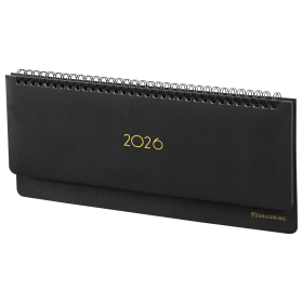 Планинг датированный 2026 305х140 мм BRAUBERG "Select", под кожу, черный, 117232