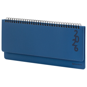 Планинг датированный 2026 305х140 мм BRAUBERG "Up", под кожу, синий, 117235