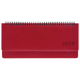 Планинг датированный 2026 305х140 мм GALANT "Ritter", под кожу, красный, 117237