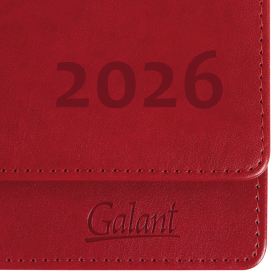 Планинг датированный 2026 305х140 мм GALANT "Ritter", под кожу, красный, 117237