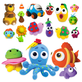 Пластилин супер легкий воздушный застывающий 24 цвета, 240 г, 3 стека, ЮНЛАНДИЯ, 105906