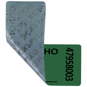 Пломбы самоклеящиеся номерные, КОМПЛЕКТ 1000 шт. (рулон), длина 66 мм, ширина 22 мм, ЗЕЛЕНЫЕ, 609669