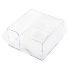 Подставка для бумажного блока BRAUBERG CLASSIC пластиковая, 90х90х50 мм, прозрачная, 238091