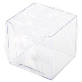Подставка для бумажного блока BRAUBERG CLASSIC пластиковая, 90х90х90 мм, прозрачная, 238092