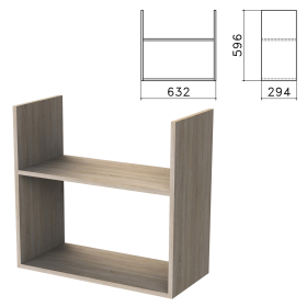 Полка навесная настенная "Бюджет", 632х294х596 мм, дуб сонома, 402668-091