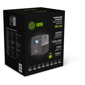 Проектор CACTUS CS-PRC.04WT.WUXGA-A, LCD, 1920x1080, 16:9, 3500 лм, 1000:1, 1,35 кг, серебряный