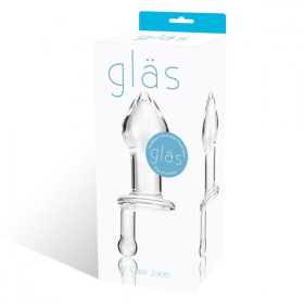 Прозрачный стеклянный анальный плаг с ручкой Glass Juicer - 12,7 см.