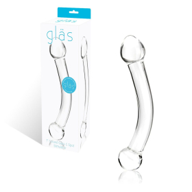 Прозрачный стеклянный фаллос для стимуляции точки G Curved Glass - 17 см.