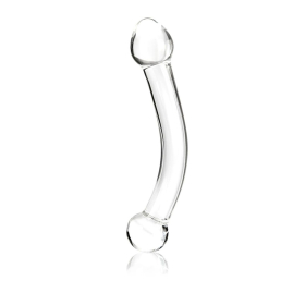 Прозрачный стеклянный фаллос для стимуляции точки G Curved Glass - 17 см.