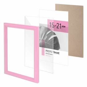 Рамка 15х21 см небьющаяся, багет 17,5 мм, пластик, BRAUBERG "Colorful", розовая, 391247