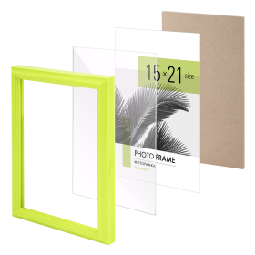 Рамка 15х21 см небьющаяся, багет 17,5 мм, пластик, BRAUBERG "Colorful", салатовая, 391243