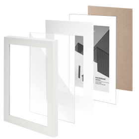 Рамка 15х21 см с паспарту 10х15 см небьющаяся, багет 20 мм, пластик, BRAUBERG "New Age", черная, 391273