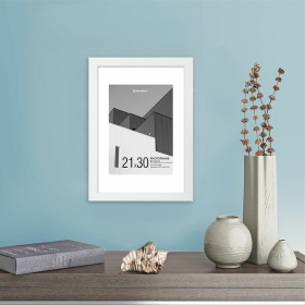 Рамка 21х30 см с паспарту 15х21 см небьющаяся, багет 20 мм, пластик, BRAUBERG "New Age", черная, 391275