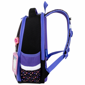 Ранец BRAUBERG FIT, 2 отделения, Sleeping kitten, велюровая панель, 38х27х14 см, 273107