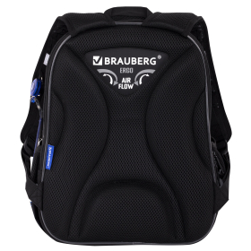 Ранец BRAUBERG QUADRO, 3 отделения, с брелком, Fire spider, 37х28х18 см, 273106