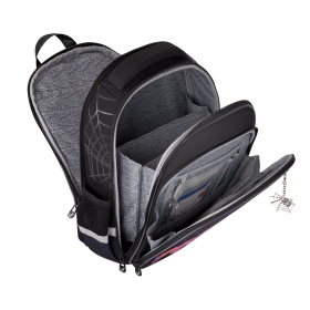 Ранец BRAUBERG QUADRO, 3 отделения, с брелком, Fire spider, 37х28х18 см, 273106