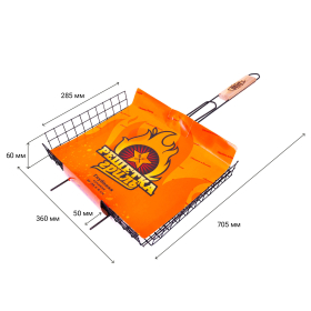 Решетка-гриль ГЛУБОКАЯ универсальная, размер 360х285 мм, глубина 60 мм, оксидированное покрытие, 101406, 701745