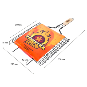Решетка-гриль универсальная, размер 290х290 мм, глубина 18 мм, оксидированное покрытие, 101418, 701740