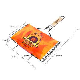 Решетка-гриль универсальная, размер 310х210 мм, глубина 18 мм, оксидированное покрытие, 101402, 701741