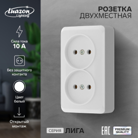 Розетка двухместная Luazon Lighting 